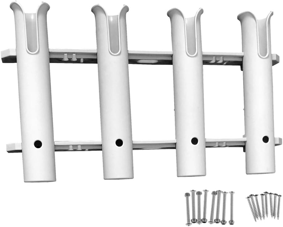 NUZAMAS Plastic Dual 4-ROD Rack Vertical Holder Organiser - Boat Kayak Fishing Rod Storage Lure