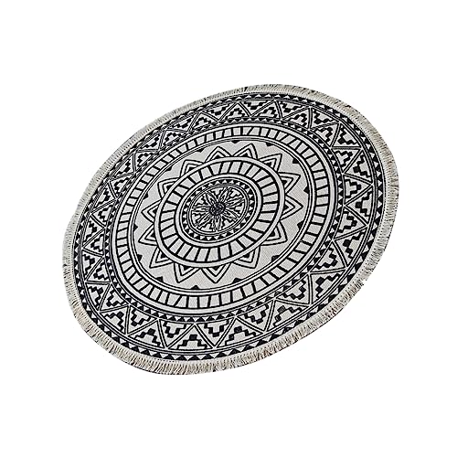 Alfombra del piso ronda con estampado de mandala bohemio 2