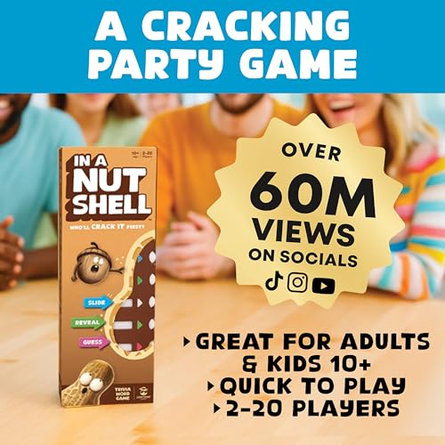 Image of CONFIDENT? in A Nutshell: Slide & Reveal Word Guessing Board Game with 450+ Questions - Fun Family Party Game for Kids & Adults, Ages 10+, 2-20 Players, 20 Minute Playtime