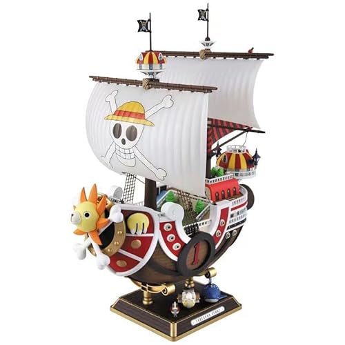 Jiumaocleu Going Merry/Thousand Sunny Ship Model - Chapeau de paille - Groupe de pirates - Figurine de bateau de pirate - Décoration de bureau Cover