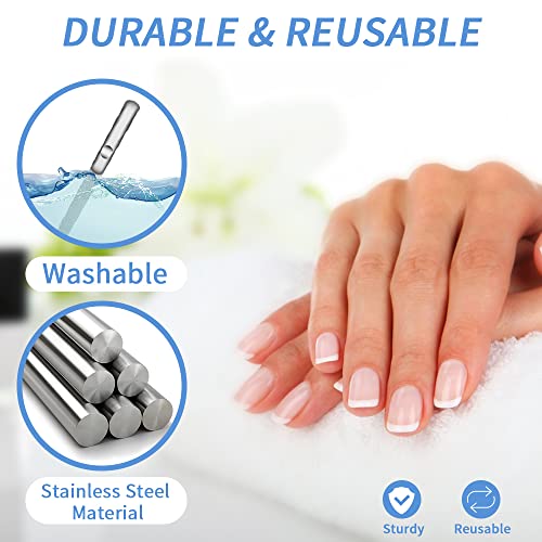 Professional Stainless Steel Nail Files 2Pcs, Metal Double Sided Nail File For Women And Men, Nail File Set With Non-Slip Handle For Natural Nails Fingernails Toenail #TOP1