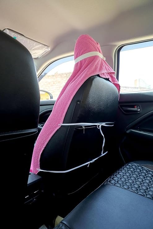 Image of Car Seat Towel Cover, Universal Size 76x152 cm, Soft and Comfortable Seat Protector for All Cars, Single Pack of 1 (1, Pink, 30x60inc.)