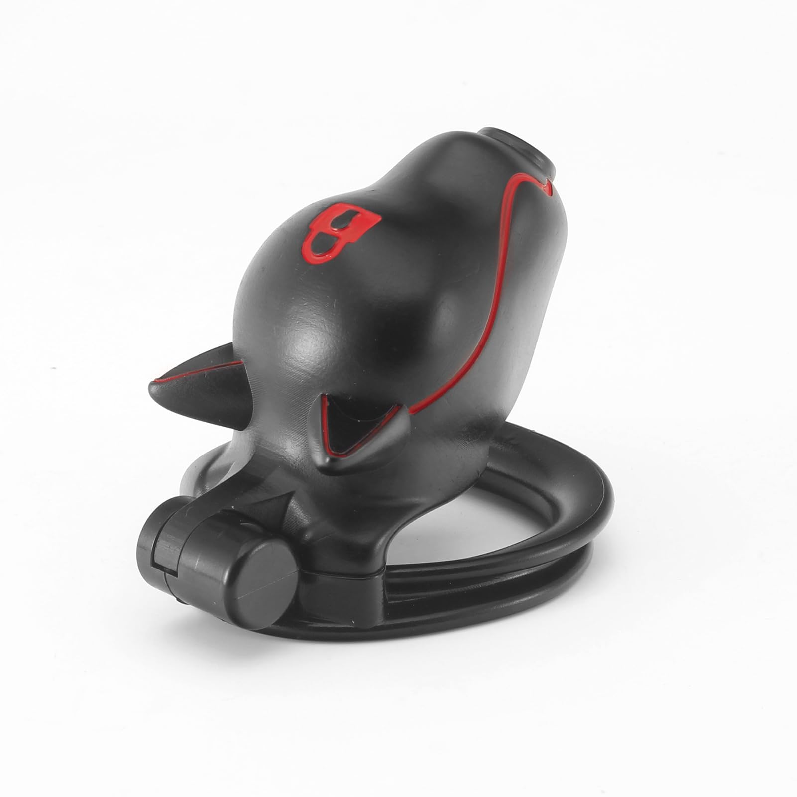 3D resina cabeza de perro jaula de pene BDSM juguete sexual con 4 anillos de polla y 2 llaves, jaula de castidad fetiche conjunto para el pene bondage invertida jaula de castidad (Black,Style-Lock)