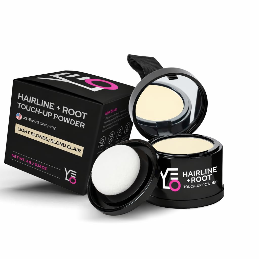 VELO Hairline Powder – Root Touch Up Powder for Women & Men – Covers Gray Hair, Thinning Hair & Bald Spots – Sweatproof Hair Color Powder – Compact