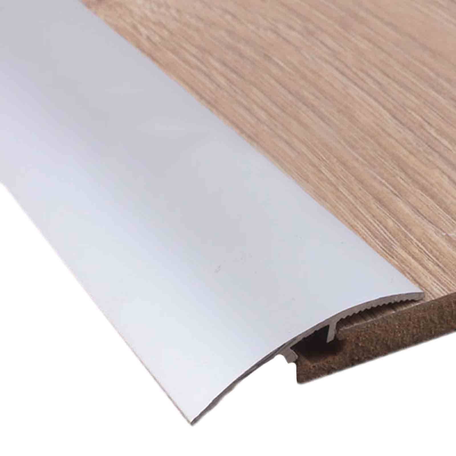 Remys Silver Front Door Sill Ramp Reducer,Aluminum Carpet Lining Transition Strip,0-3Cm Height Flat Tile/Wood Divider Strip(,105Cm/41.3In)