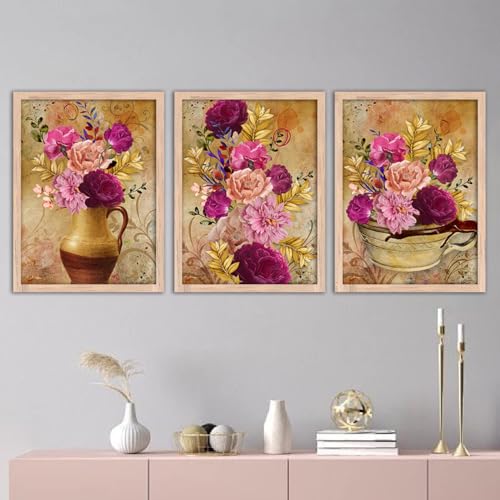 Image of kotart Paintings Modern Art Wall Decor Framed Paintings for Bedroom Living Room - Framed Wall Posters /Paintings with Frame - Paintings for Wall Decoration - Set of 3 - D (Art 7, 19x25 inch)