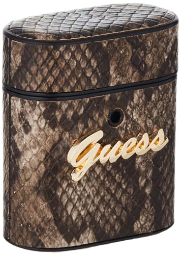 Guess GUACA2PUSNSMLBR Python Collection Cover protegge la docking station per cuffie wireless AirPods, marrone