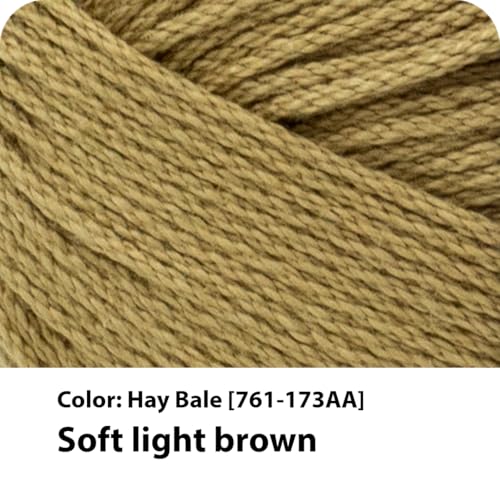 Image of Lion Brand Yarn, 24 /7 Cotton Yarn, Hay Bale, Brown, 1 Pack | Light Worsted 100% Mercerized Cotton Yarn for Crochet, Knitting, Craft, 185 Yards of Natural Fiber for Tees, Bags, Dishcloths