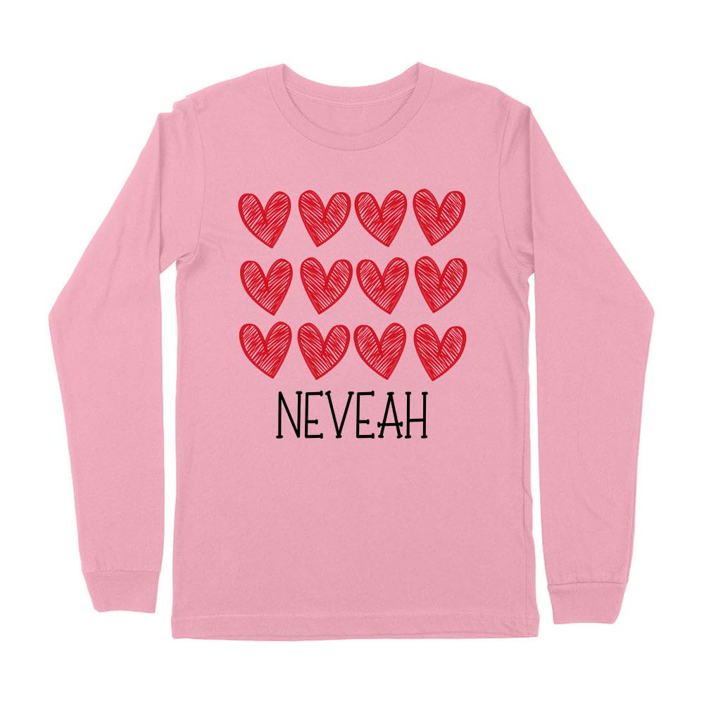 Hearts Neveah Kids Long Sleeve T-Shirt Youth X-Small Light Pink