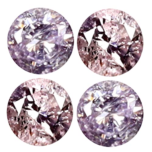 Diamant rond naturel 1.63 mm de 0.08 ct, lot de 4 pierres calibrées pour sertissage de bague