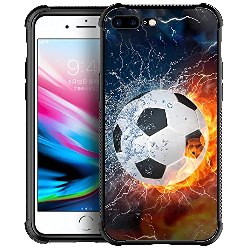 DAIZAG Case Compatible with iPhone 6/6s,Shockproof Soft TPU Phone Case for Boy Men Gift Cover,Ice Fire Soccer
