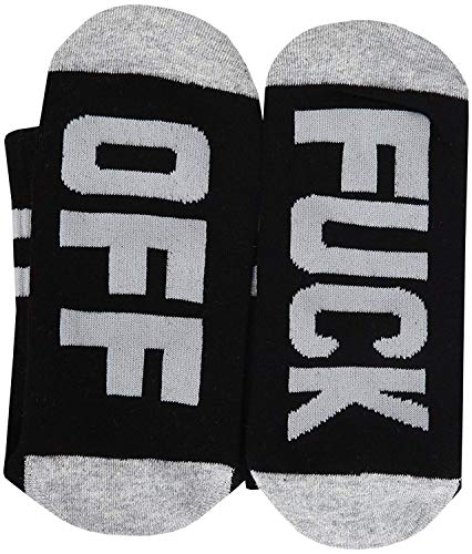 Womens Funny Fuck Off Socks Casual Novelty Crew Socsk Christmas Gift Dress Tube Stocking