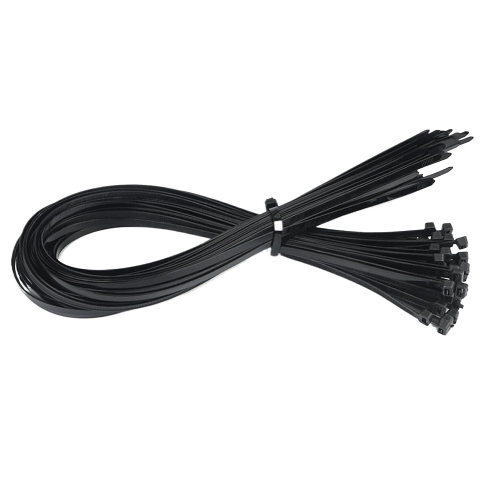 Nylonowe opaski zaciskowe z zatrzaskiem, 100 szt. Zestaw samoblokujących nylonowych plastikowych opasek zaciskowych 7,6 mm x 15–45 cm Czarny biały(Black,7.6mm x 45cm 100pcs)