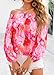 KIRUNDO Early Fall Fashion Off The Shoulder Tops for Women 2025 Boho Floral Blouse Long Sleeve Shirts Going Out Clothing(Pink Red Flower, Large)