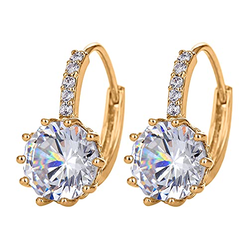 Hmlai Jewelry Crystal Heart Dangle Hook Earrings,Teardrop Crystal Rainbow Drop Dangle Earrings,Multi-Color Dangle Drop Earrings for Women Drop Earrings Silvers Plated Hypoallergenic Jewelry â€¦ (E)