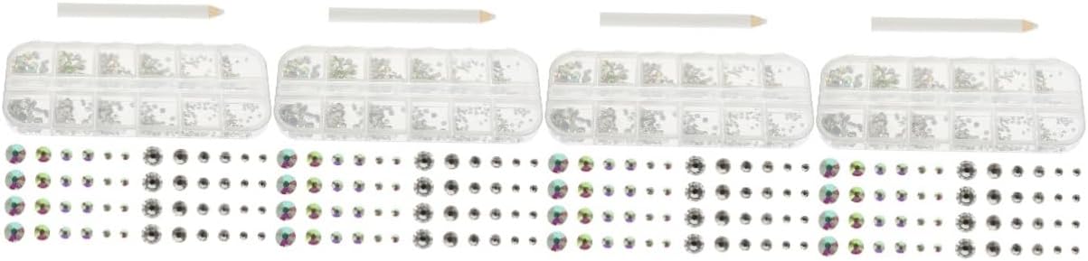 FOMIYES 4 Sets nail drill nail kit nail decorations for nail art manicure Nail art diamonds nail glue nail gems makeup rhinestones for eyes bright rhinestones 3d