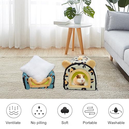 Haus für Meerschweinchen, warme und kuschelige Betthöhle für kleine Tiere, waschbar, für Zwergkaninchen, Chinchillas, Bardrachen