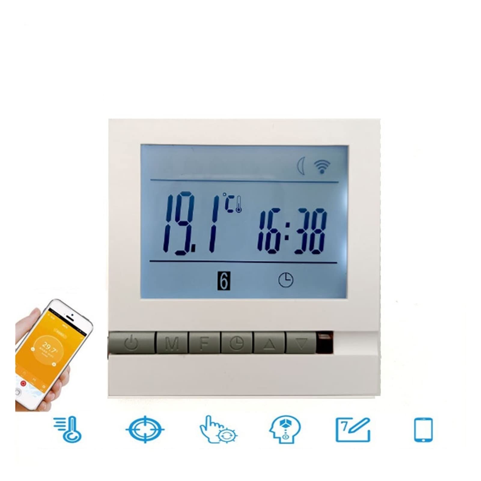 Cyfrowy higrometr termometr wewnętrzny WIFI Termostat pilot zdalnego sterowania Tuya Inteligentny dom Inteligentny temperatura Smart Thermostat Home Z wyświetlaczem LCD(3A Wifi -GC Boiler)