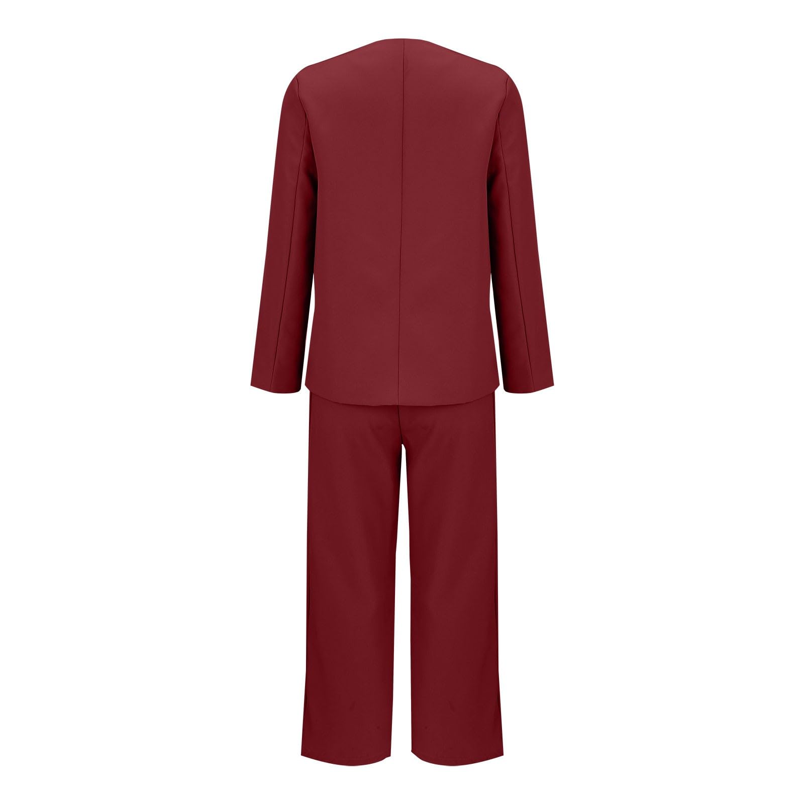 Abiti casual eleganti da donna, abiti eleganti per le donne taglie forti autunno – elegante set da lavoro per ufficio ufficio moda tinta unita abito a maniche lunghe comodo blazer cappotto e pantaloni