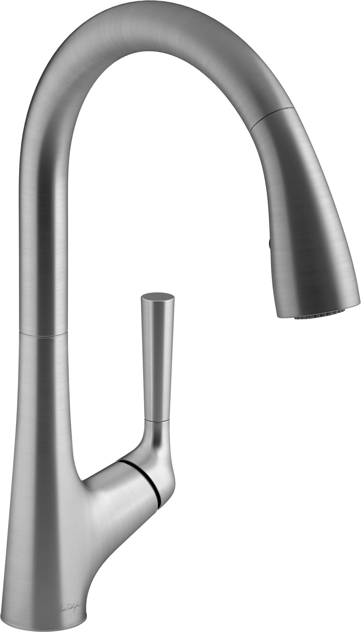 Jacob Delafon Mitigeur Évier de Cuisine Forte, Douchette 2 Jets, Inox | Bec 24,3cm. Pivotant 360°. Débit 7 L/min. Jet lame. Cartouche céramique