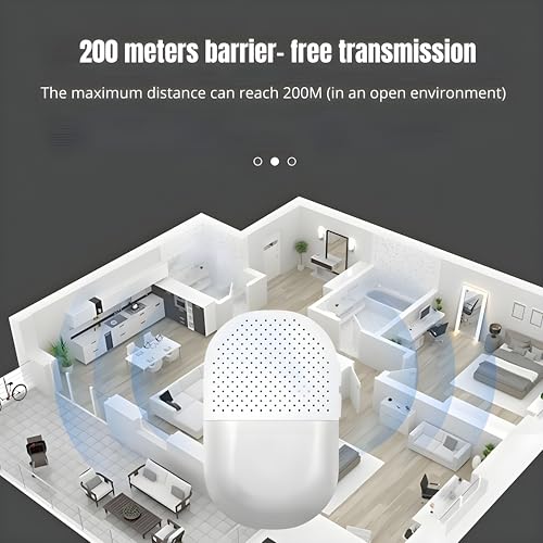 Image of Ash & Roh Digital Smart Wireless Door Bell Waterproof with Receivers 200m Range Colorful Lights Easy Plug & Play Installation Perfect for House, Villa, Office & Shops (Silver One Bell One Receivers)