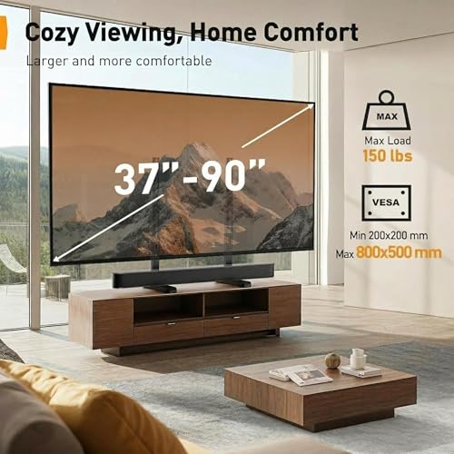 Image of Perlegear Universal TV Stand Legs for Most 37-86 90 Inch TVs up to 150 lbs, Height Adjustable TV Legs Replacement Suitable for Soundbar, Table Top Stand Base Max VESA 800 x 500mm, PGTVS20