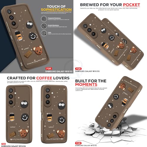 Image of AESTMO Back Case Cover for Samsung Galaxy M16 / F16 5G | Cute Fun Cartoon 3D Ball | Coffee Silicone Case | Full Body Protection | Camera Protection Back Cover for Samsung Galaxy M16 / F16 5G (Brown)