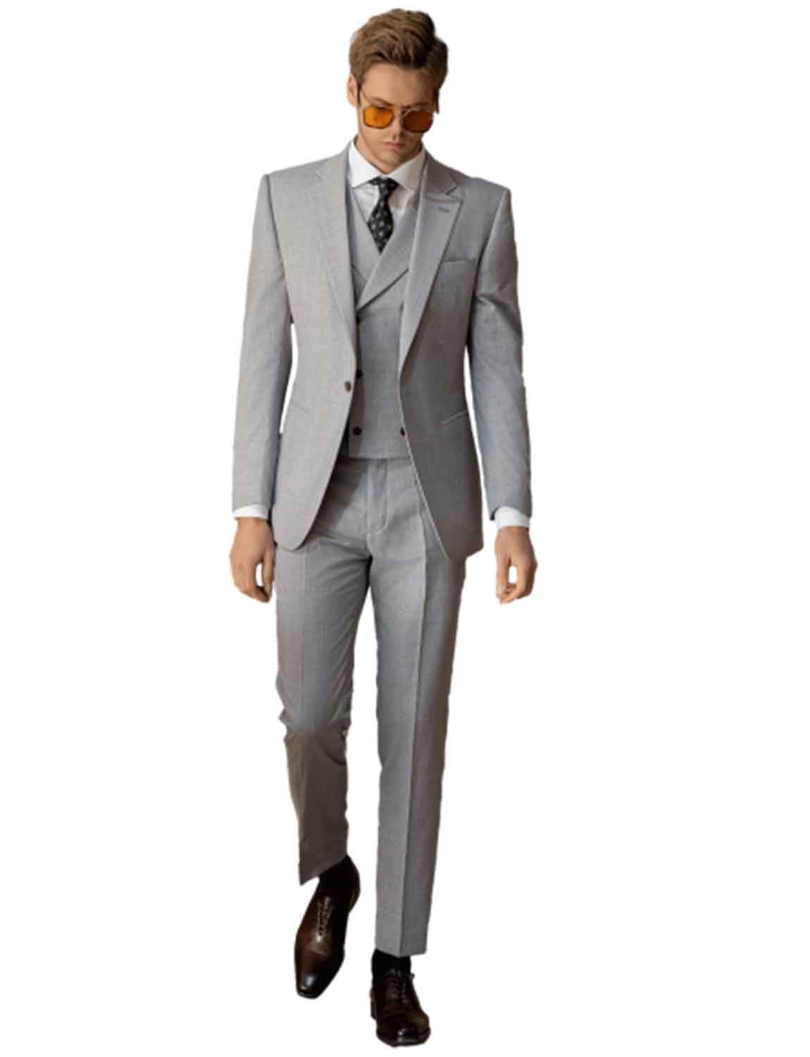 Uomo Abito 3 Pezzi Formale Matrimonio Affari Sposo Prom Un Bottone Tuxedos Giacca Gilet Pantaloni
