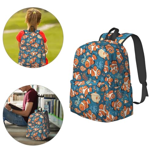 17 Inch Backpack Tropical Fish Clownfishes Cute Red Panda Laptop Backpack Shoulder Bag School Bookbag Casual Daypack4