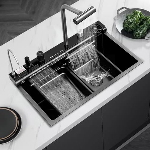30x18 Dual Waterfall Kitchen Sink