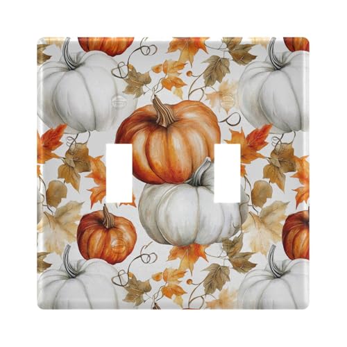 UMIRIKO Fall Pumpkin Thanksgiving Autumn Light Switch Cover Plate Covers Decorative Double Toggle Home Decor 202b7189