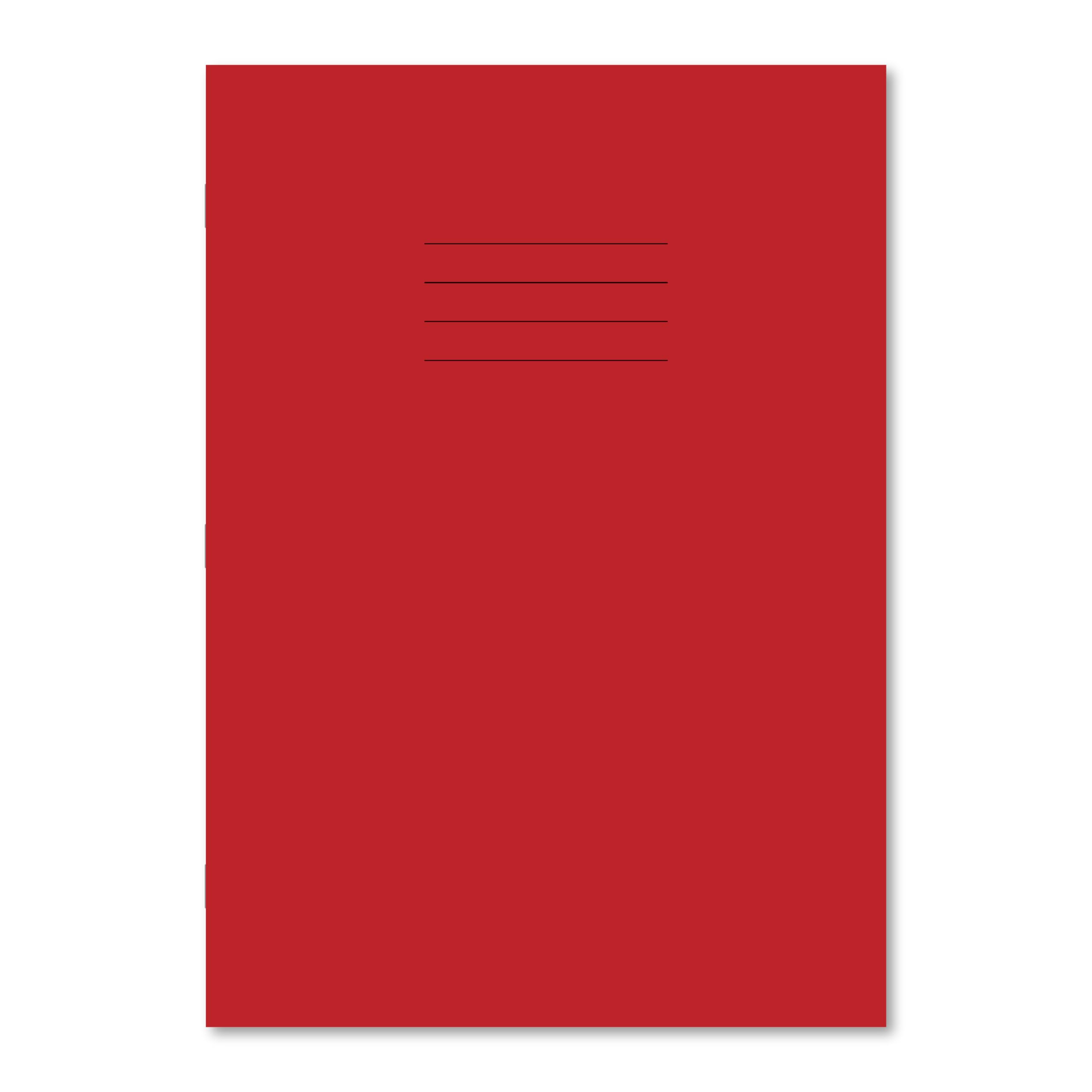 HamelinA4 Exercise Book Stapled, Ruled with Margin, Header & Footer, 64 Page, Red, 50 Pack