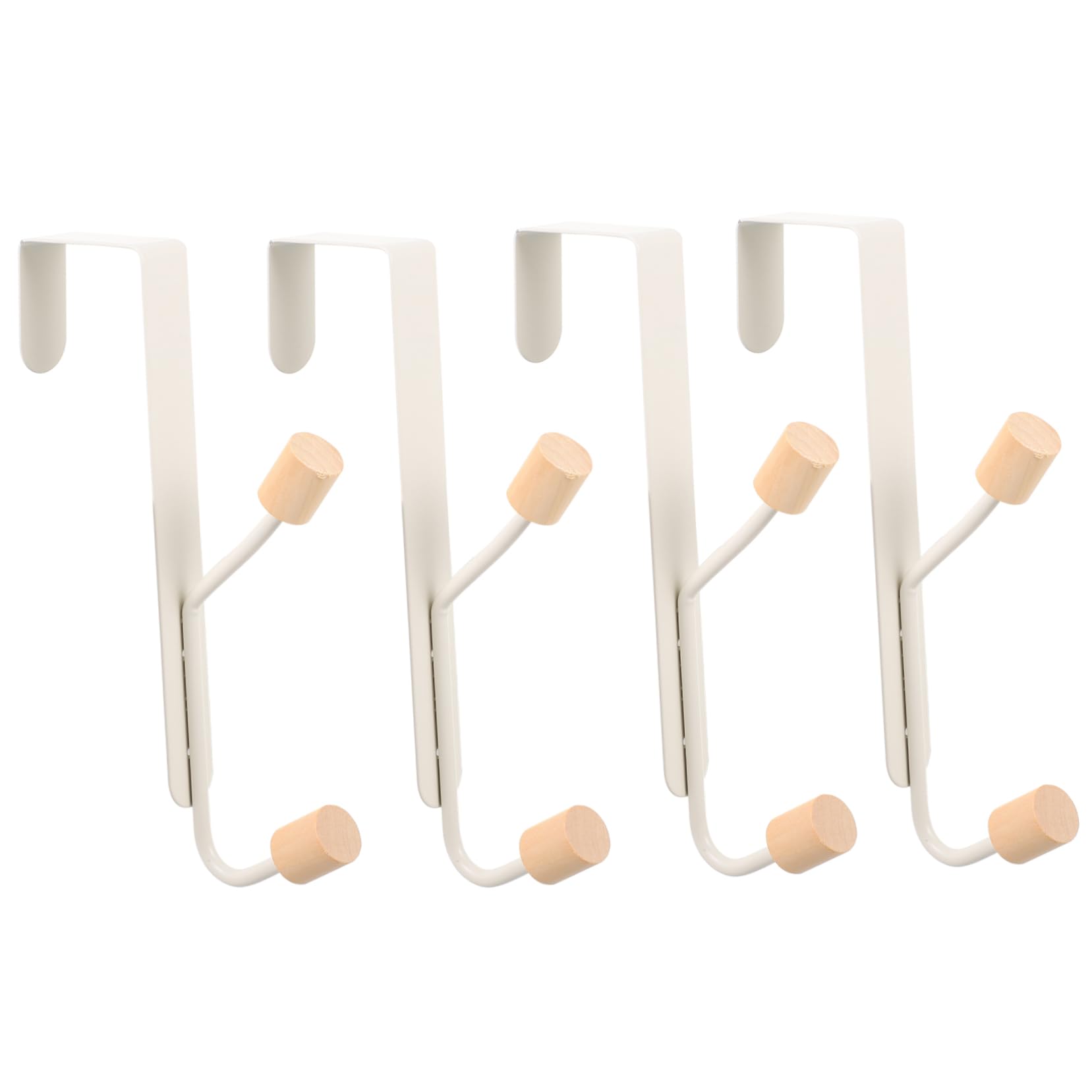 FUNOMOCYA 4pcs Double Hook Hook Behind The Door Wall Hooks for Coats Over The Door Double Hanger Hook Home Hanging Hooks Door Double Hook Door Hanging Hooks Hat Hooks White Carbon Steel