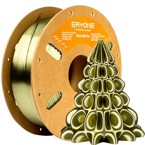 Image of ERYONE Silk Filament PLA+ 1.75mm Upgraded Shiny 3D Printer Filament, Gloss Finish, Fit Most FDM Printer Stable Printing,1kg (2.2LBS) /Spool, Bronze