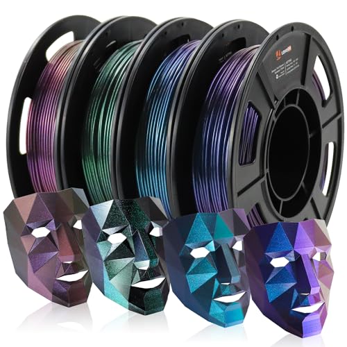 Image of LOVOON 3D PLA Filament 1.75mm Bundle Sparkle in Sunlight Filament Glitter, Burnt Titanium 3D Printer Filament, Galaxy red /Purple Blue /Blue /Green, Galaxy Bundle, 0.8KG(200g*4 Spools) /Bundle