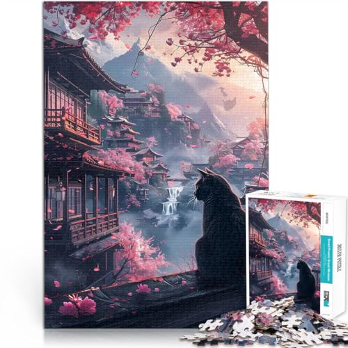 Gatos en Flor de Cerezo en Japón Puzzles de 1000 Piezas para Adolescentes Juego Intelectual de Juguete Interacción Entre Padres e Hijos 38x26cm Gatos en Flor de Cerezo en Japón Puzzles de 1000 Piezas para Adolescentes Juego Intelectual de Juguete Interacción Entre Padres e Hijos 38x26cm