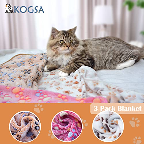 KOGSA Puppy Blankets for Small Dogs, 3 Pack Fleece Dog Cat Blankets Washable, Fuzzy Soft Pet Mat Throw Cover for Kennel⦠- Image 3