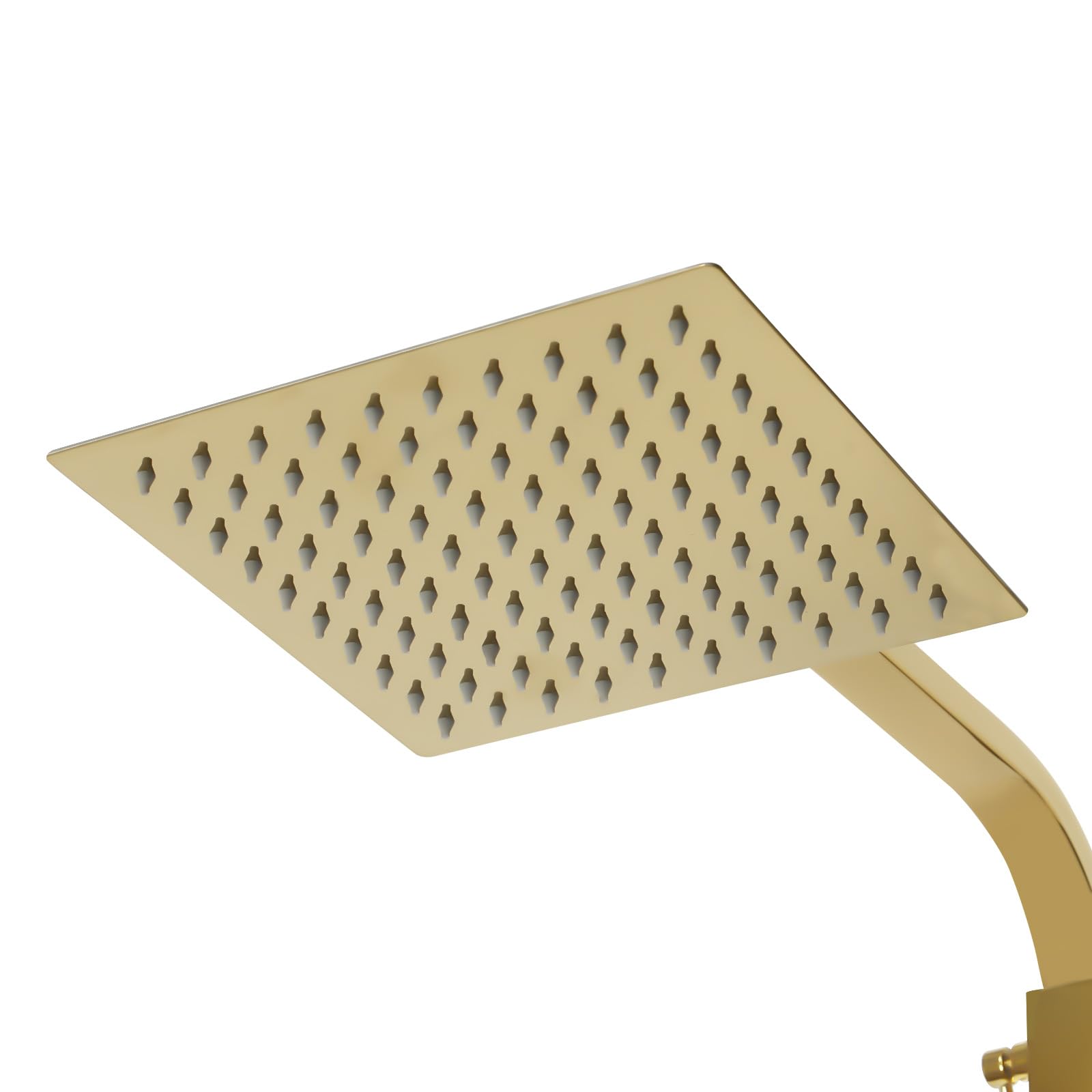 Deszczownica system prysznicowy, kompletny zestaw 3 w 1, złoty mosiądz, regulacja wysokości 85-124 cm z 20 cm słuchawką prysznicową, słuchawka prysznicowa, armatura wannowa 1,5 m, wąż ze stali