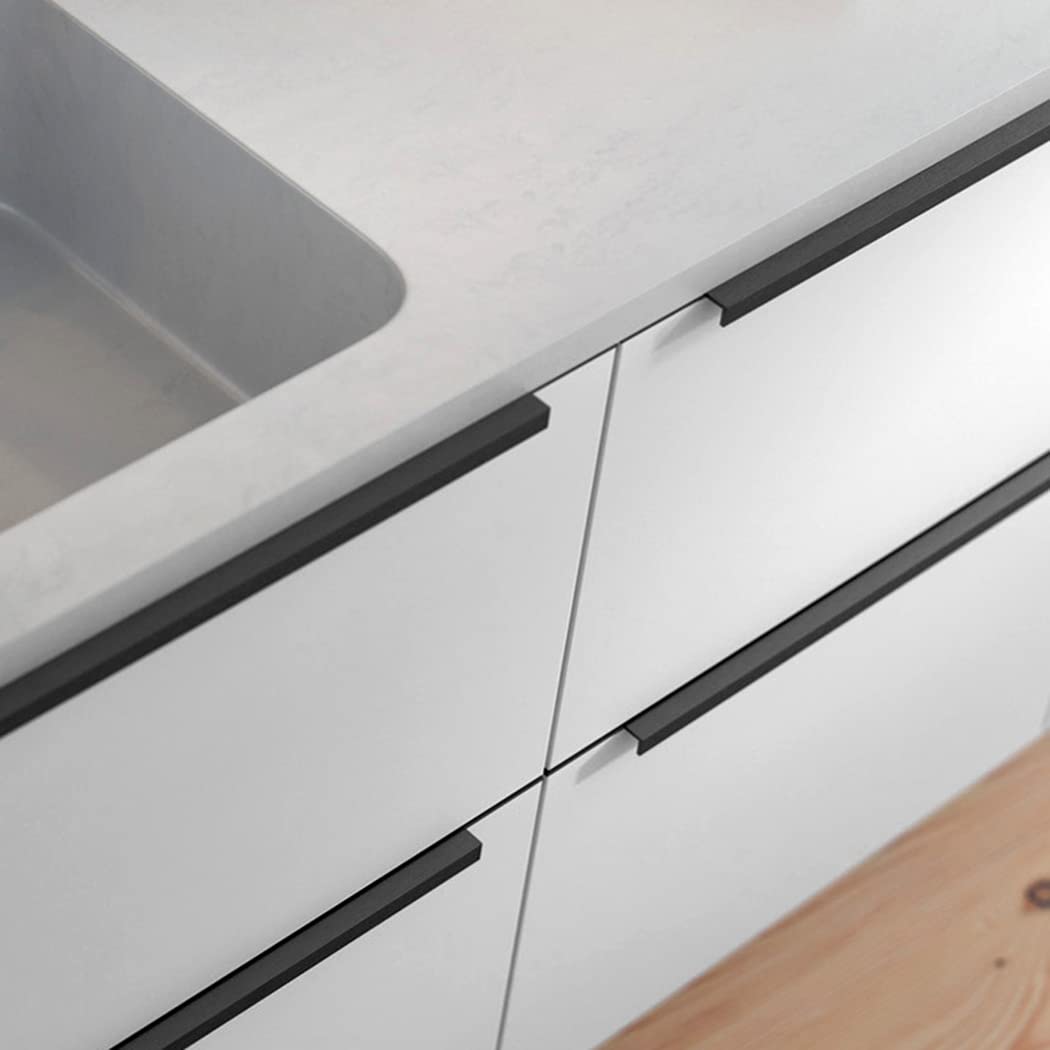 4 Maniglie Nascoste Per Mobili In Alluminio Oro Opaco - 8 Cm, Invisibili Per Cucina E Cassetti