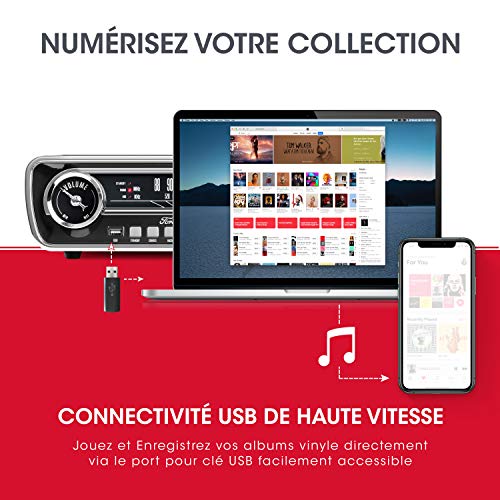 ION Audio Mustang LP – Chaîne Hi-Fi Rétro Ford Mustang 4-en-1 avec Platine Vinyle, Radio, Port USB et Prise AUX, ainsi… - Les Beatles, Paul McCartney, John Lennon, RIngo Starr, George Harrison ION Audio Mustang LP - Chaîne Hi-Fi Rétro Ford Mustang 4-en-1 avec Platine Vinyle, Radio, Port USB et Prise AUX, ainsi… – Image 5