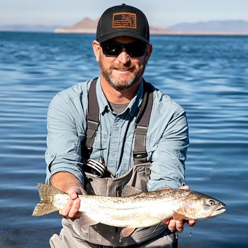Image of Fishing Hat Fishing Gifts for Men, Bass Fish Flag Hats, Fishing Gear Accessories Stuff, Adjustable Fishing Trucker Hat