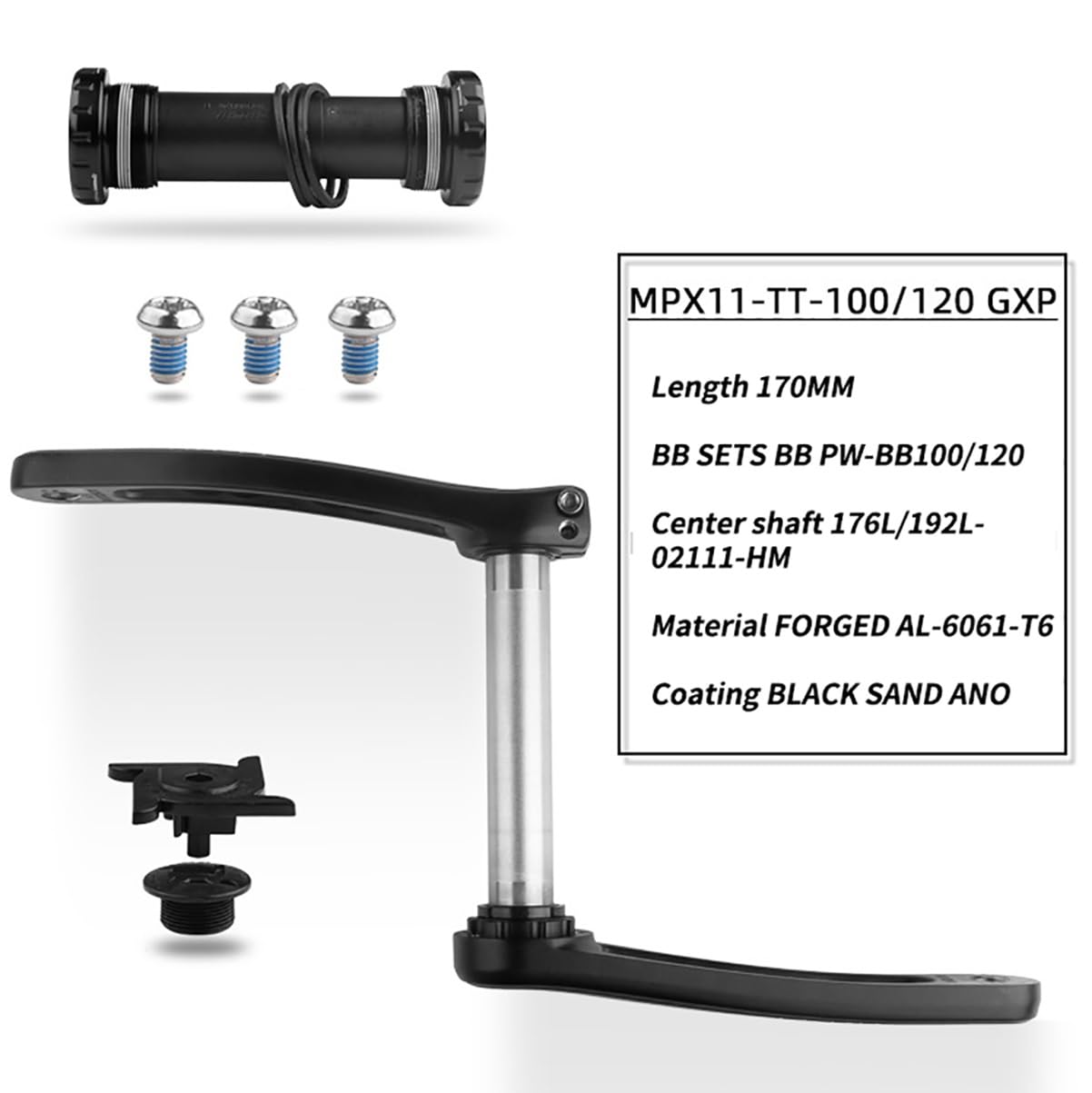 Amazon.co.jp: ファットバイク用クランクセット 170mmクランクアーム