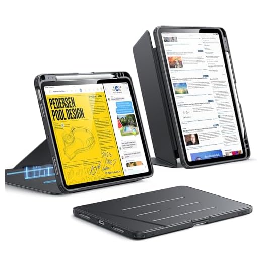 ESR for iPad Air 11 Inch Case M4/M3/M2 (2026/2025/2024), iPad Air 5th/4th Gen Case (2022/2020), Vertical Stand Cover with Pencil Holder, Ultra-Stable Cover, Multi Stand Angles, Flip Series, Black
