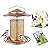 iBorn Metal Bird Feeder for Outside Hanging,Wild Bird Feeders for Cardinal,18cm Large Roof&Tray Brushed Copper 6 Port (Seed is not Included)