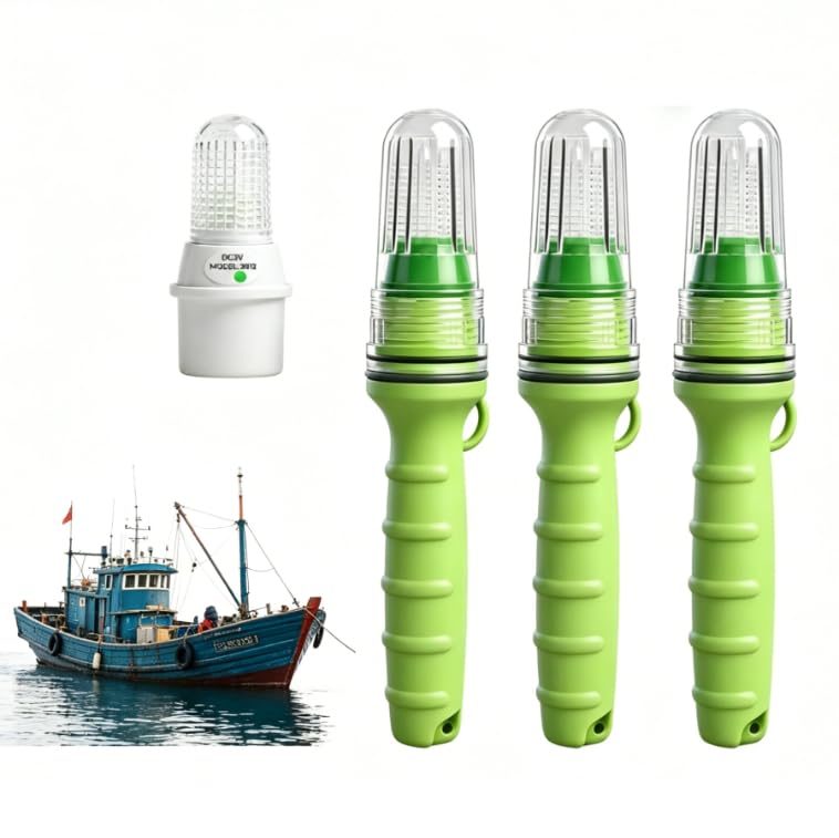 3 PCS Boat Flares 2026 Upgrade Boat Flares Coast Guard Approved Marine Flare Gun for Boat Electronic Boats Distress Flare for Fishing Boats Buoys Life Rafts(Green)