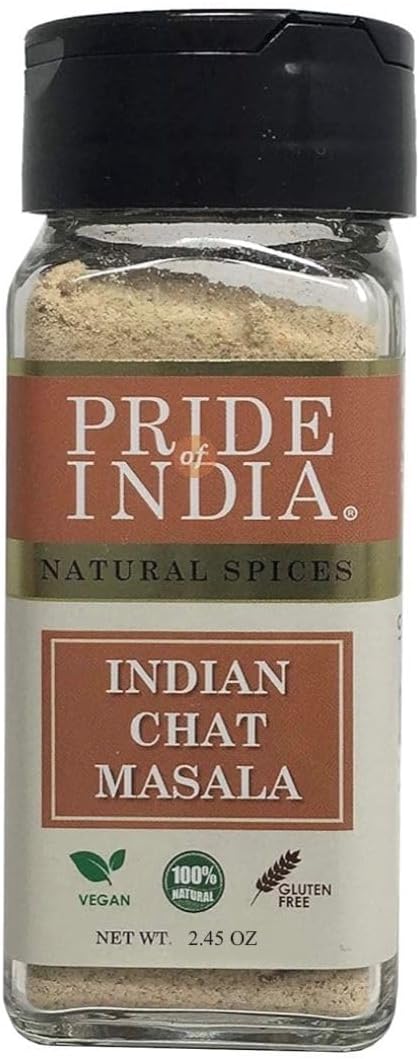 Pride of India Chat Masala Powder 2.45 oz | Indian Chaat Masala Seasoning Spice Blend | Tangy & Savory Masala Powder for Drinks, Fruits, Salads & Snacks | Easy to Use, Preservatives Free