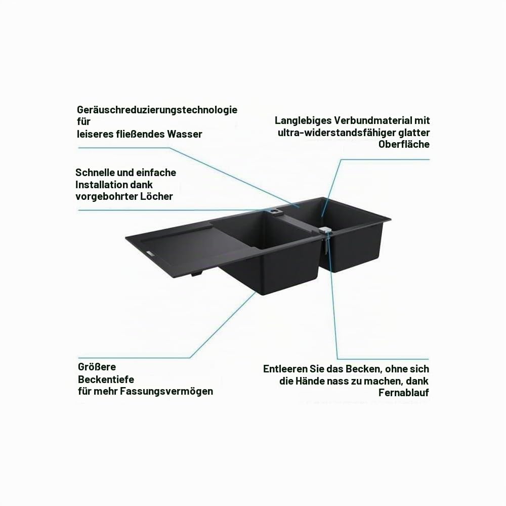 GROHE K700 Unterbau | Kompositspüle | granit grau | 31653AT0