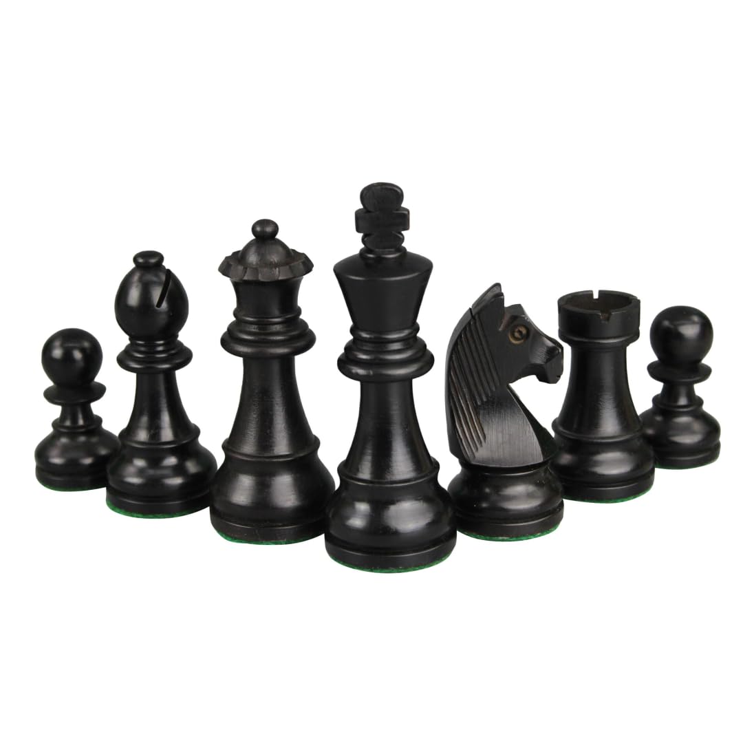 Set di scacchi in legno da 50,8 cm con pezzi di cavaliere francese Staunton ebanizzato ponderato -9,5 cm