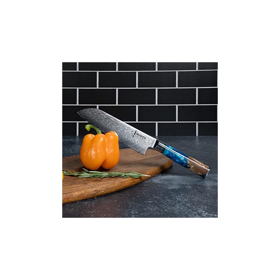 SENKEN-13-Piece-67-Layer-Damascus-Steel-Kitchen-Knife-Set-Tsunami-Collection-7-Piece-Chef-Knife-Set-with-6-Matching-Damascus-Steak-Knives SENKEN 13-Piece 67-Layer Damascus Steel Kitchen Knife Set - "Tsunami" Collection - 7-Piece Chef Knife Set with 6 Matching Damascus Steak Knives