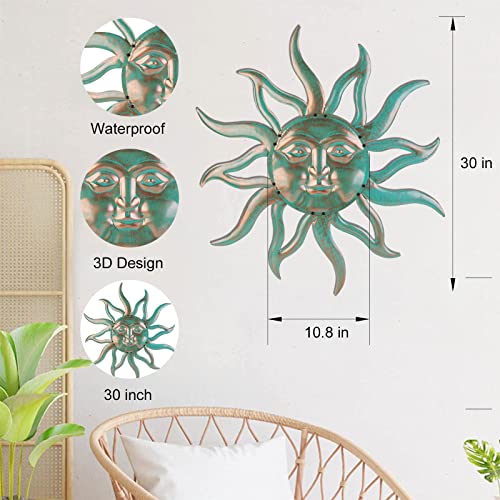 Sun-Metal-Wall-Art-Outdoor-Decor-30-Inches-Rust-Proof-Retro-Metal-Wall-Sculpture-Statues-Wall-Art-Hanging-Decoration-for-Indoor-OutdoorGarden-Home-Farmhouse-Fence-Balcony-Patio-and-Bedroom Sun Metal Wall Art Outdoor Decor 30 Inches Rust Proof Retro Metal Wall Sculpture Statues Wall Art Hanging Decoration for Indoor OutdoorGarden Home Farmhouse Fence Balcony Patio and Bedroom
